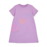 ADEE Evangeline Heart T-Shirt Dress Violet